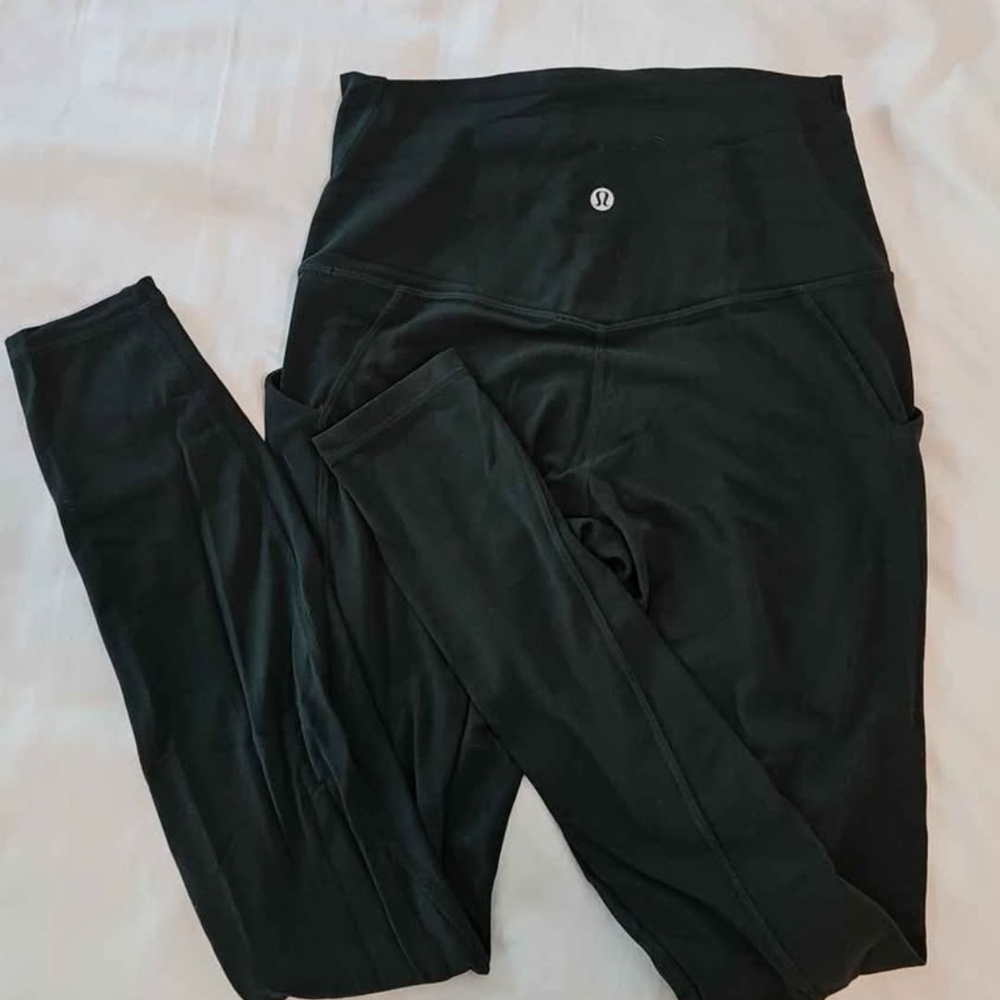 Dark Green Lululemon align with pockets